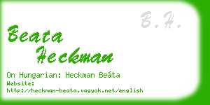 beata heckman business card